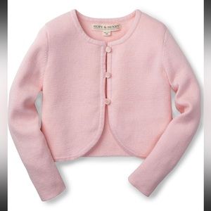 Hope & Henry Girls' Cropped Curved Hem Cardigan